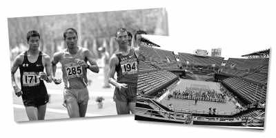 左圖:5月10日,遼寧隊選手耿志耀(左一)在十二運男子50公里競走比賽中。 　　新華社記者 李 鋼攝 　　右圖:6月10日,十二運網(wǎng)球團體賽在大連正式開拍,部分比賽遭遇了“零觀眾”的尷尬場面。 　　人民視覺