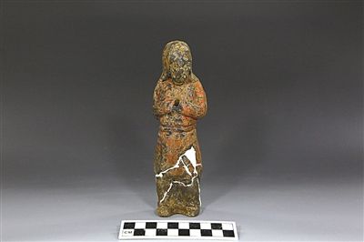 1號(hào)墓出土的陶俑。新華社發(fā)