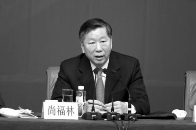 銀監(jiān)會(huì)主席尚福林。記者王海欣攝