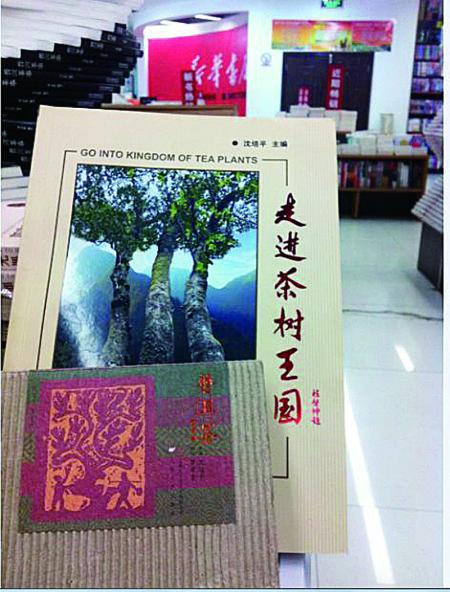 今天上午，記者在普洱市振興大道上的新華書店內(nèi)發(fā)現(xiàn)，沈培平主編的《走進(jìn)茶樹王國》、《普洱茶連環(huán)畫》兩種書還在售