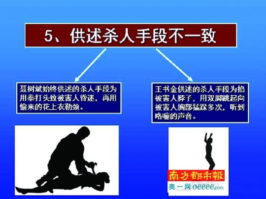 聽證會上原辦案單位公布的兩案比較P P T（摘選）。