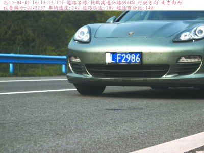 　保時(shí)捷飆車(chē)被拍瞬間。湖北省高警總隊(duì)供圖