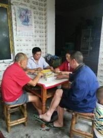 掃水掃不及，胥家鎮(zhèn)柏河村的居民干脆打起了麻將。