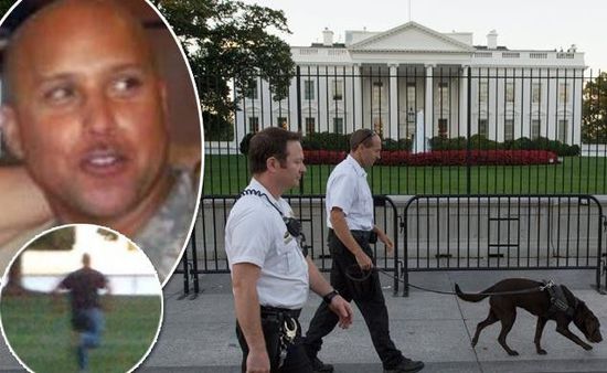 右上圖為岡薩雷斯，右下圖為他跑向白宮。