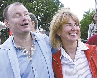 俄羅斯首富弗拉基米爾·波塔寧和前妻納塔利婭。資料圖片