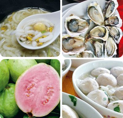 滿街可見新鮮的海鮮、瓜果和手打牛肉丸