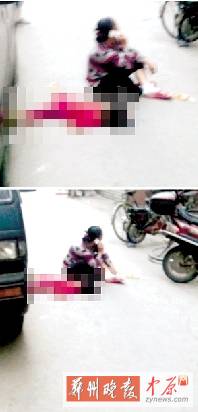 　媽媽哭著坐在旁邊打電話，孩子的爸爸還在三門峽打工。