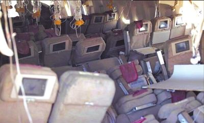 7日，美國舊金山，失事客機(jī)內(nèi)景曝光。圖/CFP