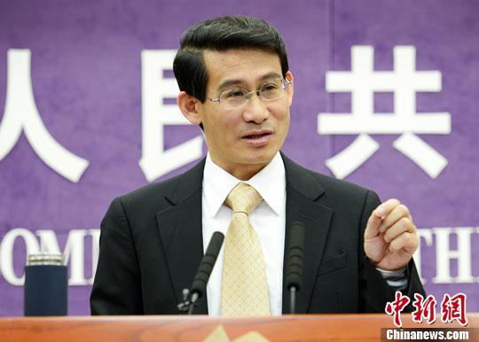 10月17日，中國商務(wù)部舉行例行發(fā)布會，介紹1-9月中國商務(wù)運行情況。圖為商務(wù)部新聞發(fā)言人沈丹陽。