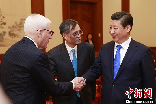 10月23日，中國國家主席習(xí)近平在北京釣魚臺國賓館會見清華大學(xué)經(jīng)濟管理學(xué)院顧問委員會海外委員。