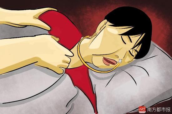 妻子張津華再沒能醒來，這個正處盛年、愛美又能干的女人變?yōu)榱酥参锶耍诖采弦惶删拍?，容顏已枯朽。（畫作者：羅逸爵）