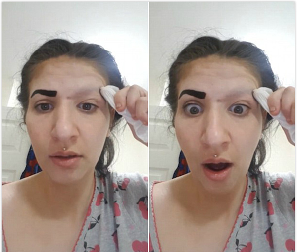 搞笑！女子誤用文眉藥劑導(dǎo)致眉毛不翼而飛