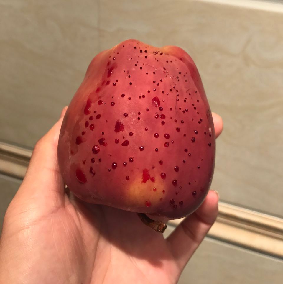 嚇懵！女子用熱水泡蘋果結(jié)果冒出血珠 咋回事？