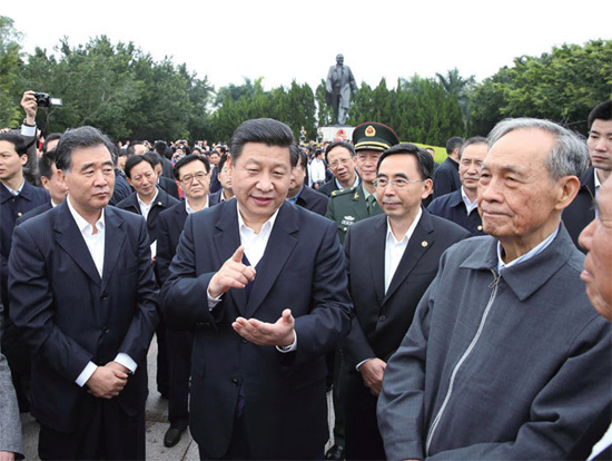2012 年12 月，習(xí)近平任中共中央總書記后首次離京，即到改革前沿的廣東考察