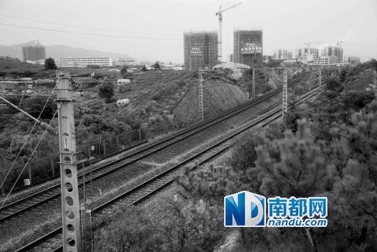 　東源縣法院院長被火車撞亡事發(fā)地段。