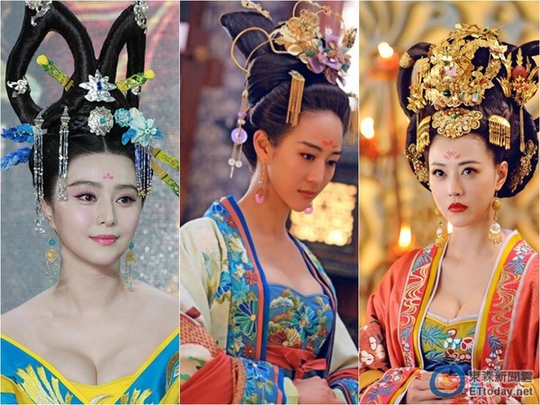 范冰冰、張鈞甯、周海媚，在《武媚娘》中爆乳演出