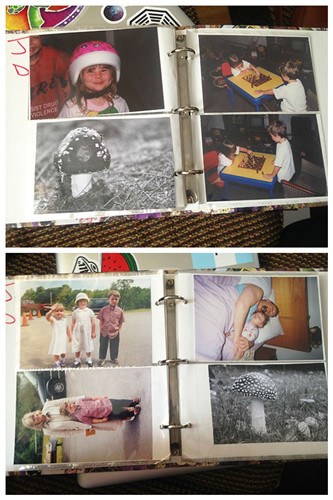 圖五：這位老爹最神的是，把一棵蘑菇的照片放進(jìn)了家庭相冊里，真正地作為家人來對待。