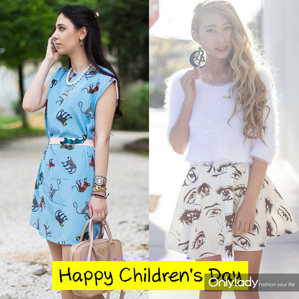 卡通印花最減齡 傘裙時(shí)髦過六一 卡通印花最減齡 傘裙時(shí)髦過六一