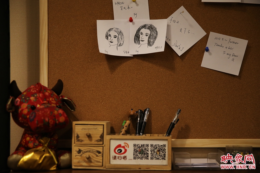 書店內(nèi)留言板一角。